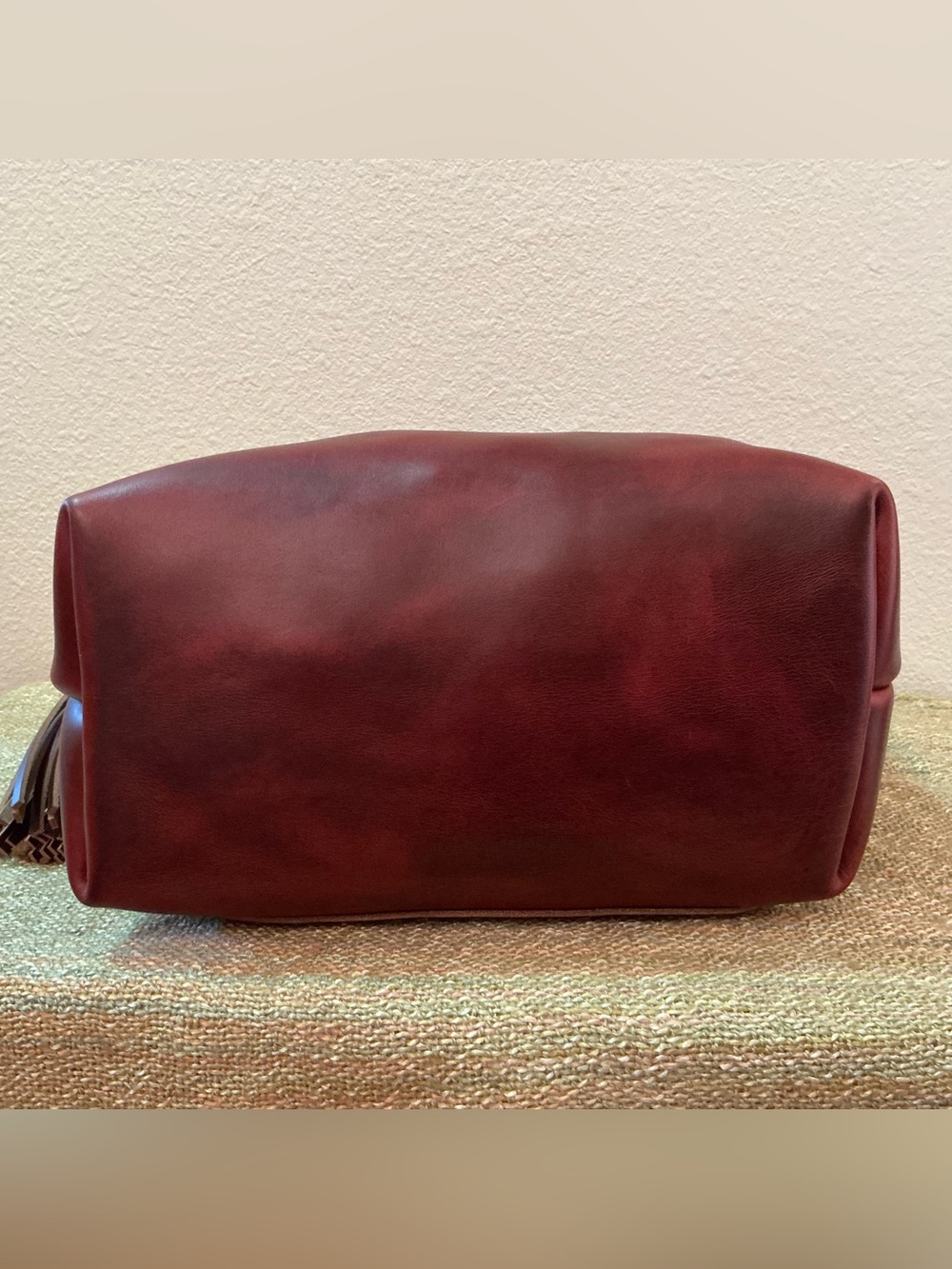 Lamb Leather Goods Burgundy Bennett Bucket Chromexcel Horween - Picture 6 of 9